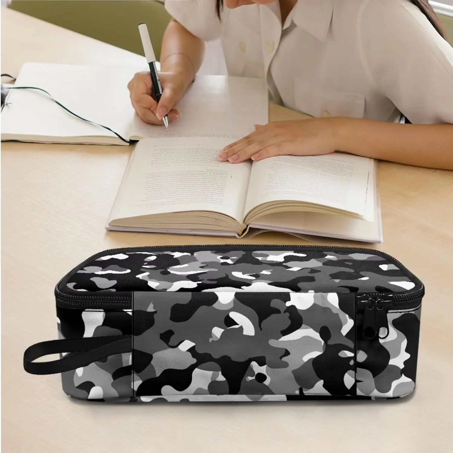 Rnyleeg Black Camo Backpack for Boys Lightweight Boys Backpack 10-12 Years Old 17 inch Elementary School Bag Set 3 Pcs Back to School Supplies Set Hiking Rucksack