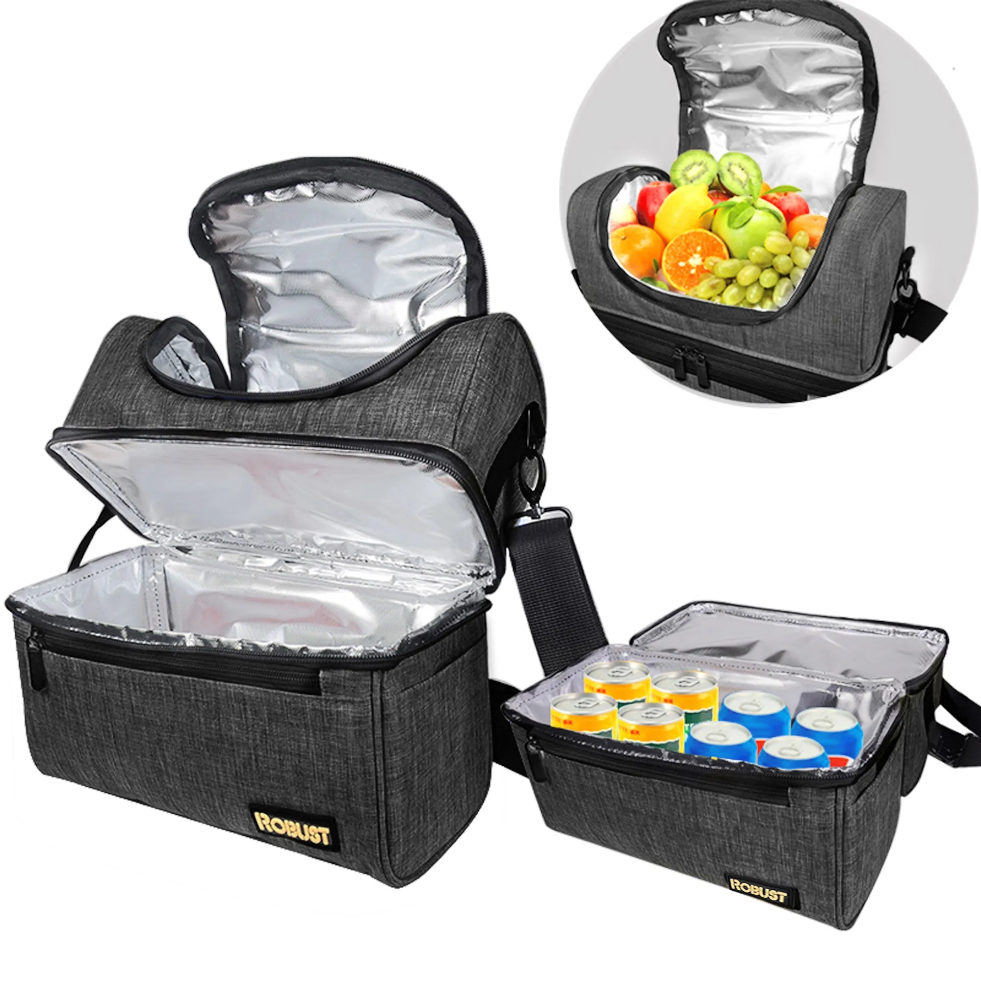 Robust Insulated Leakproof Lunch Bag with Shoulder Strap