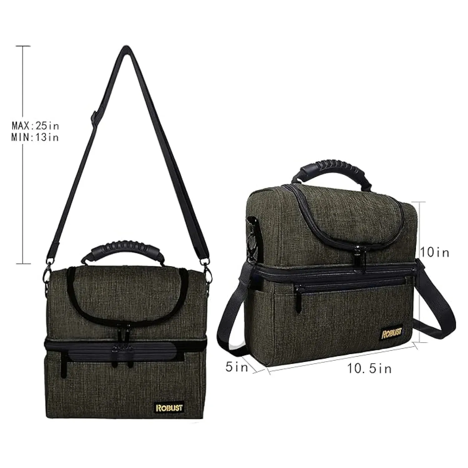 Robust Insulated Leakproof Lunch Bag with Shoulder Strap