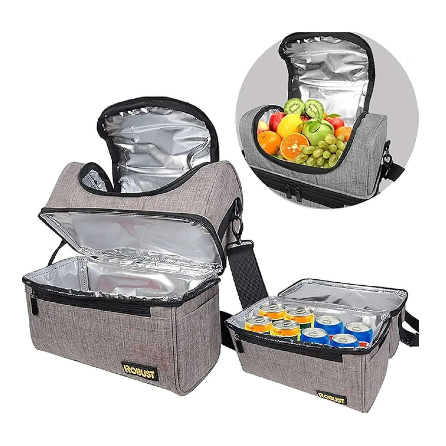 Robust Insulated Leakproof Lunch Bag with Shoulder Strap