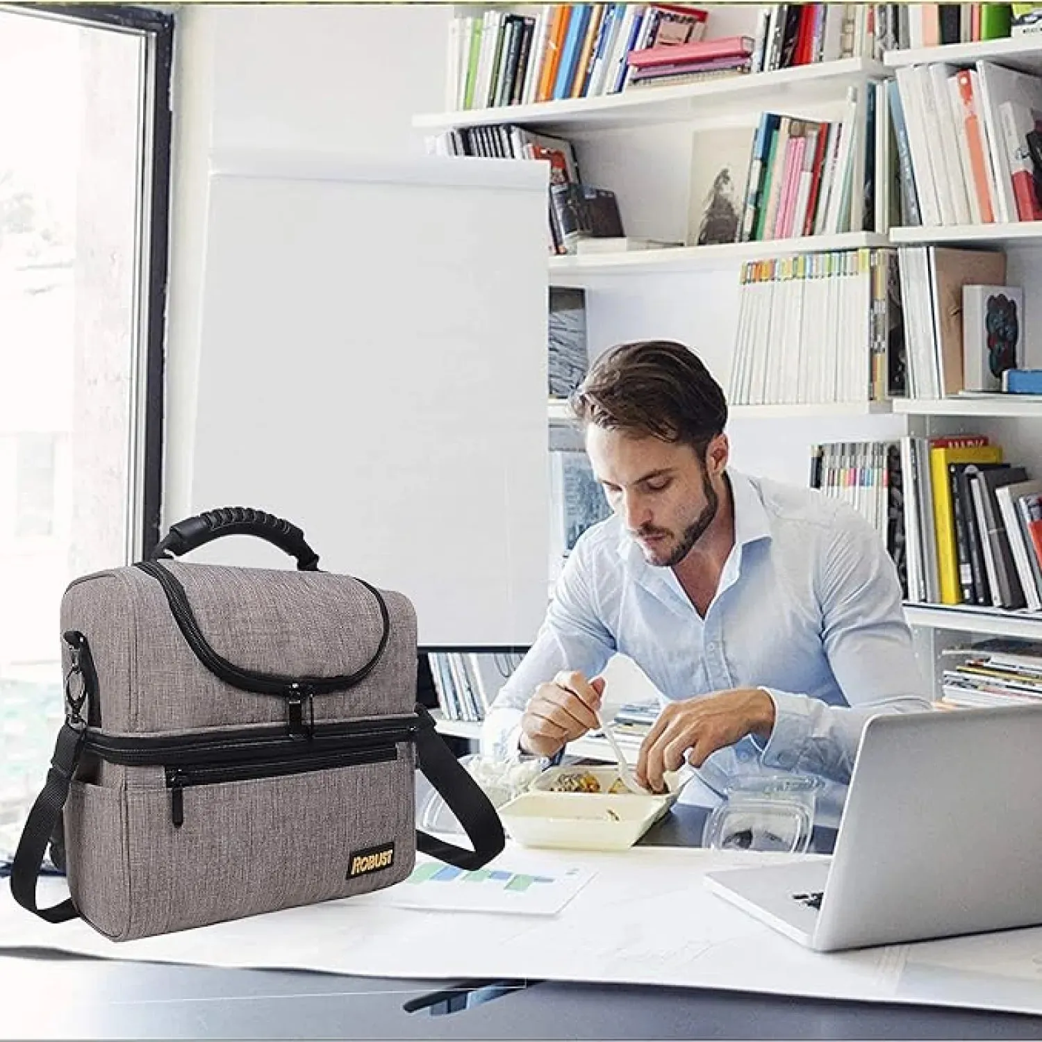 Robust Insulated Leakproof Lunch Bag with Shoulder Strap