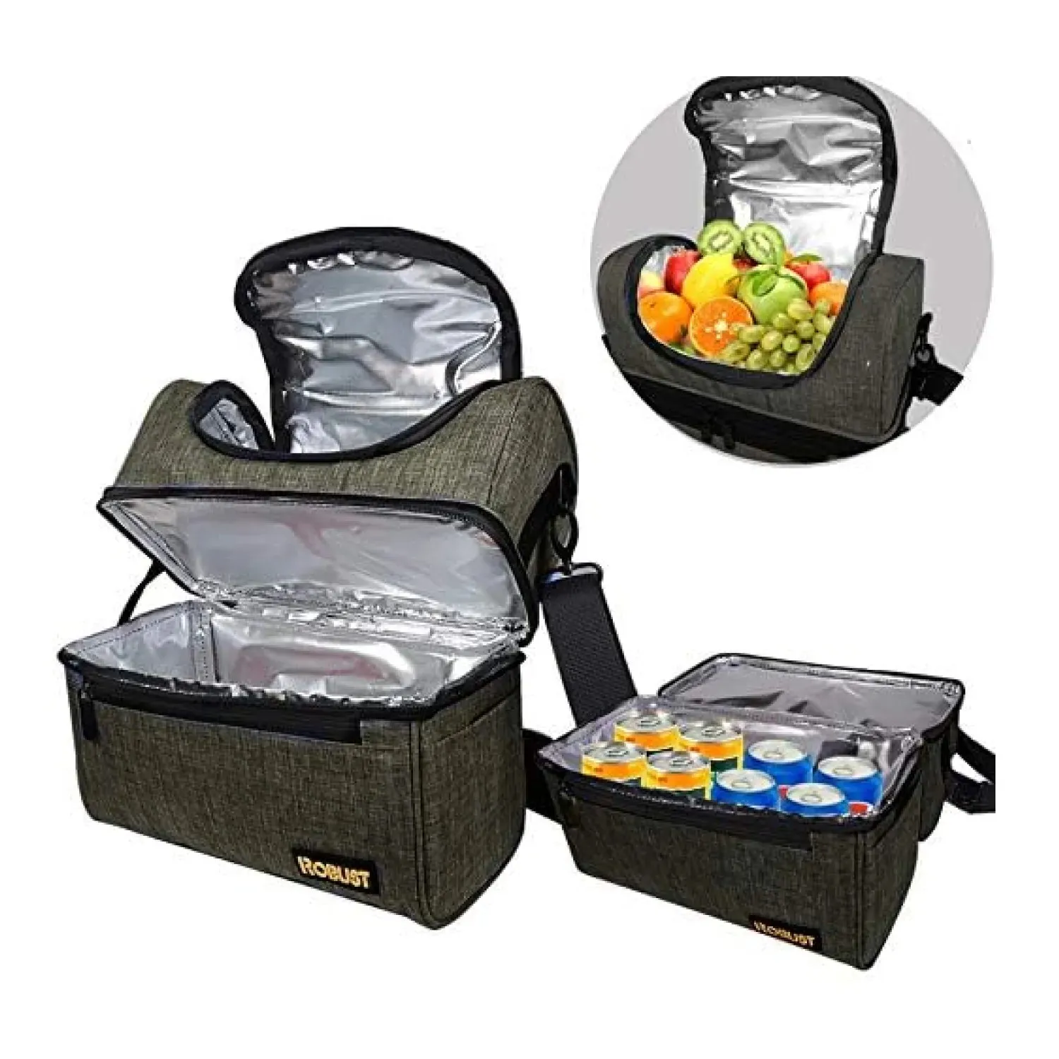 Robust Insulated Leakproof Lunch Bag with Shoulder Strap