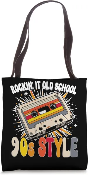 Rockin' It Old School 80s Style Retro Cassette Women Men Tote Bag