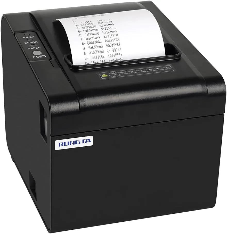 Rongta POS Receipt Printer, 80mm Thermal Printer, ESC/POS, Restaurant Kitchen Printer with Auto Cutter Support Cash Drawer,USB Serial Ethernet Receipts Printer for Small Business (RP326-USE)