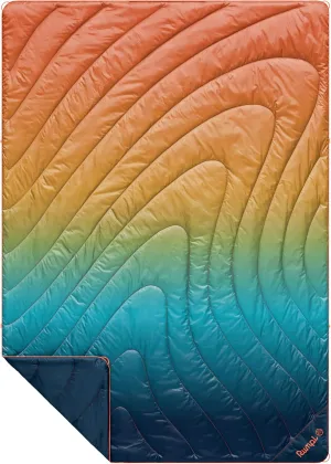 Rumpl Original Puffy Blanket - Warm Puffy Camping Blanket, 100% Recycled Polyester Insulation, Lightweight, Packable, Water-Resistant, Outdoor Puffer Blanket, 52"x75", V2, Baja Fade
