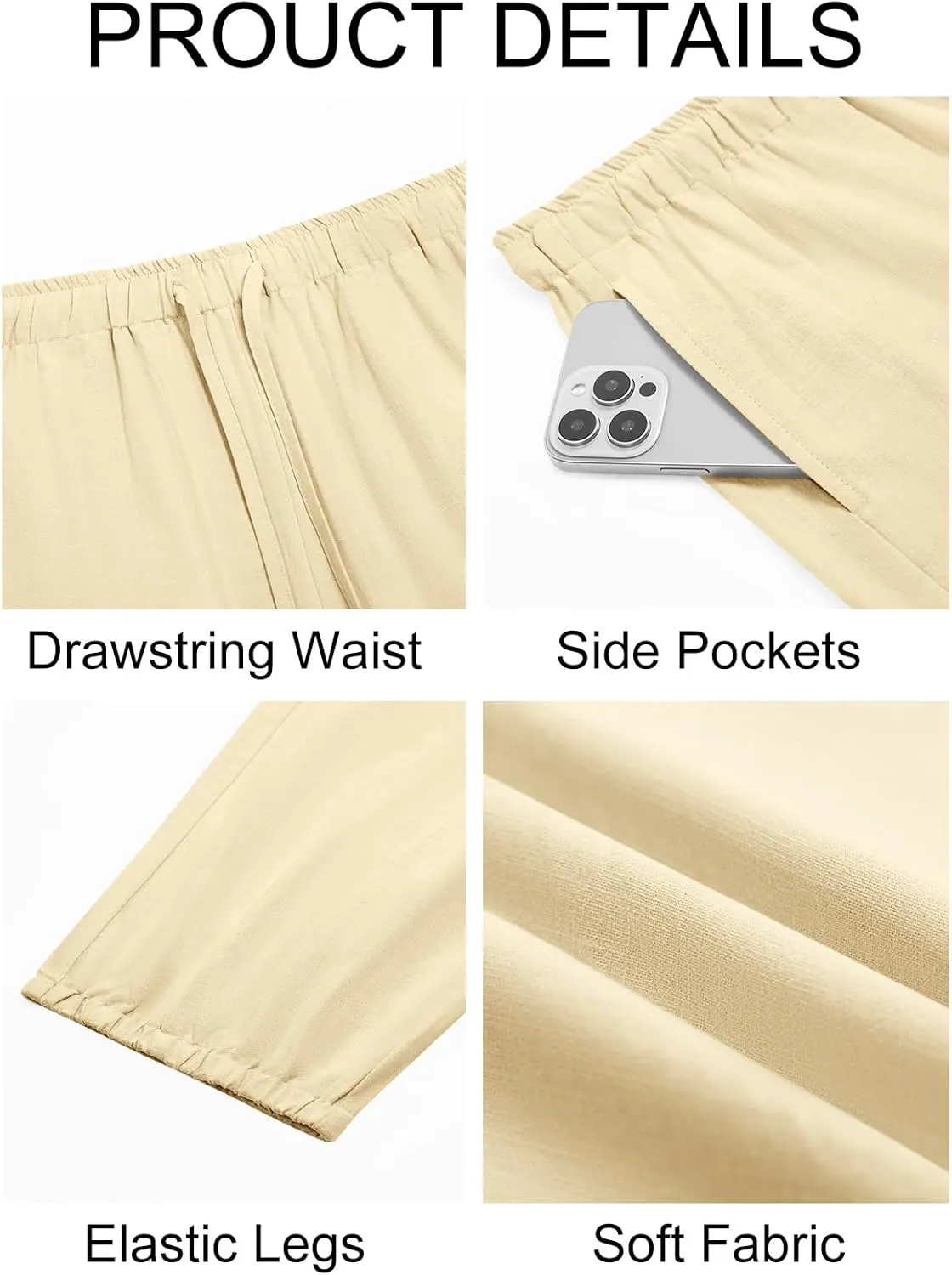 Runcati Mens Casual Harem Pants Baggy Hippie Yoga Cotton Linen Pants Drop Crotch Drawstring Beach Summer Trousers