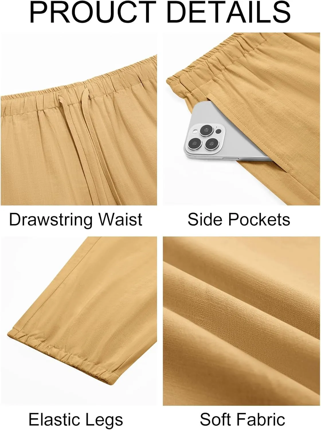 Runcati Mens Casual Harem Pants Baggy Hippie Yoga Cotton Linen Pants Drop Crotch Drawstring Beach Summer Trousers