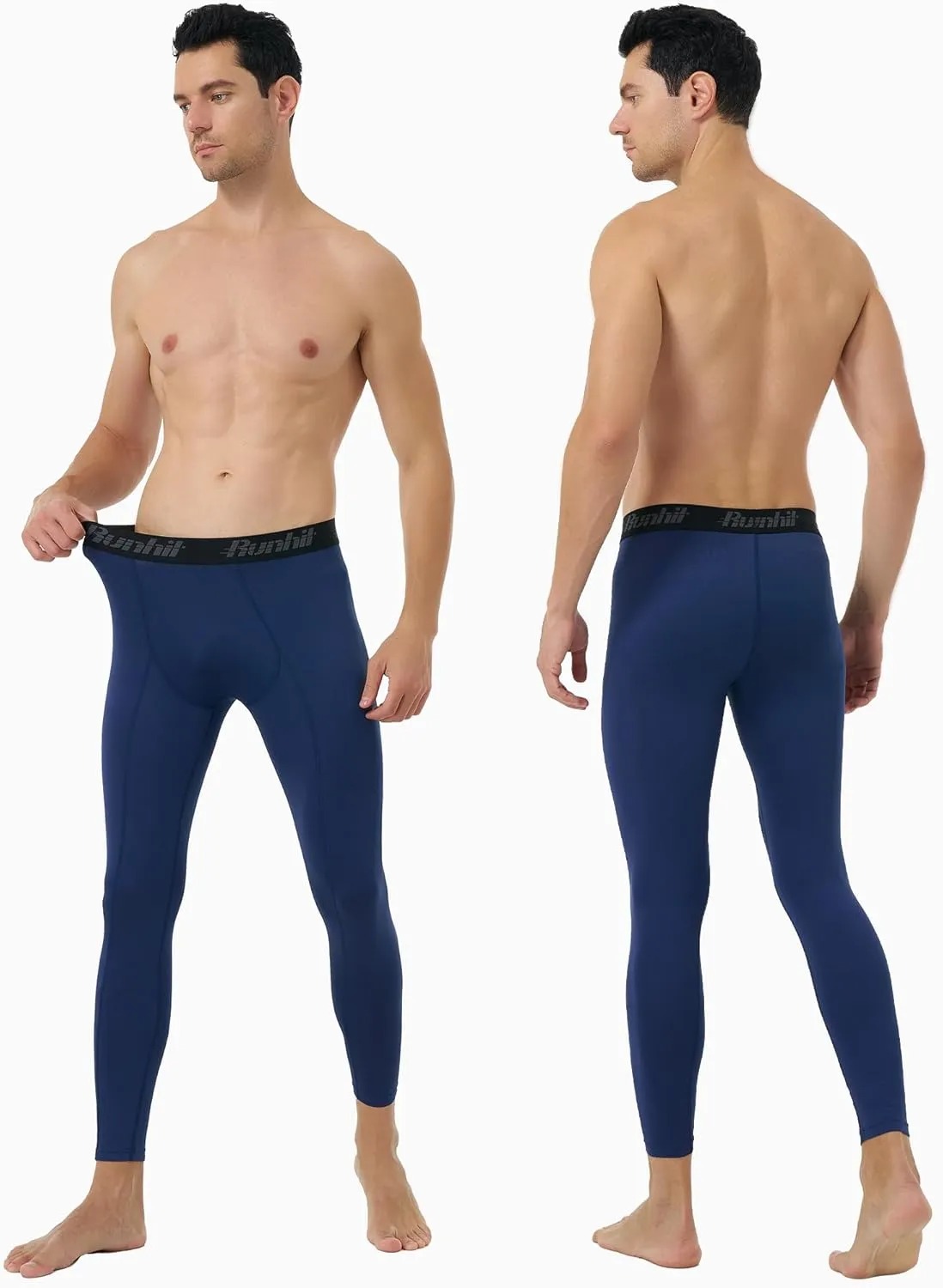 Runhit 3 Pack Compression Pants Men Running Tights Workout Leggings Athletic Base Layer Pants
