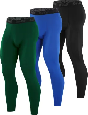 Runhit 3 Pack Compression Pants Men Running Tights Workout Leggings Athletic Base Layer Pants