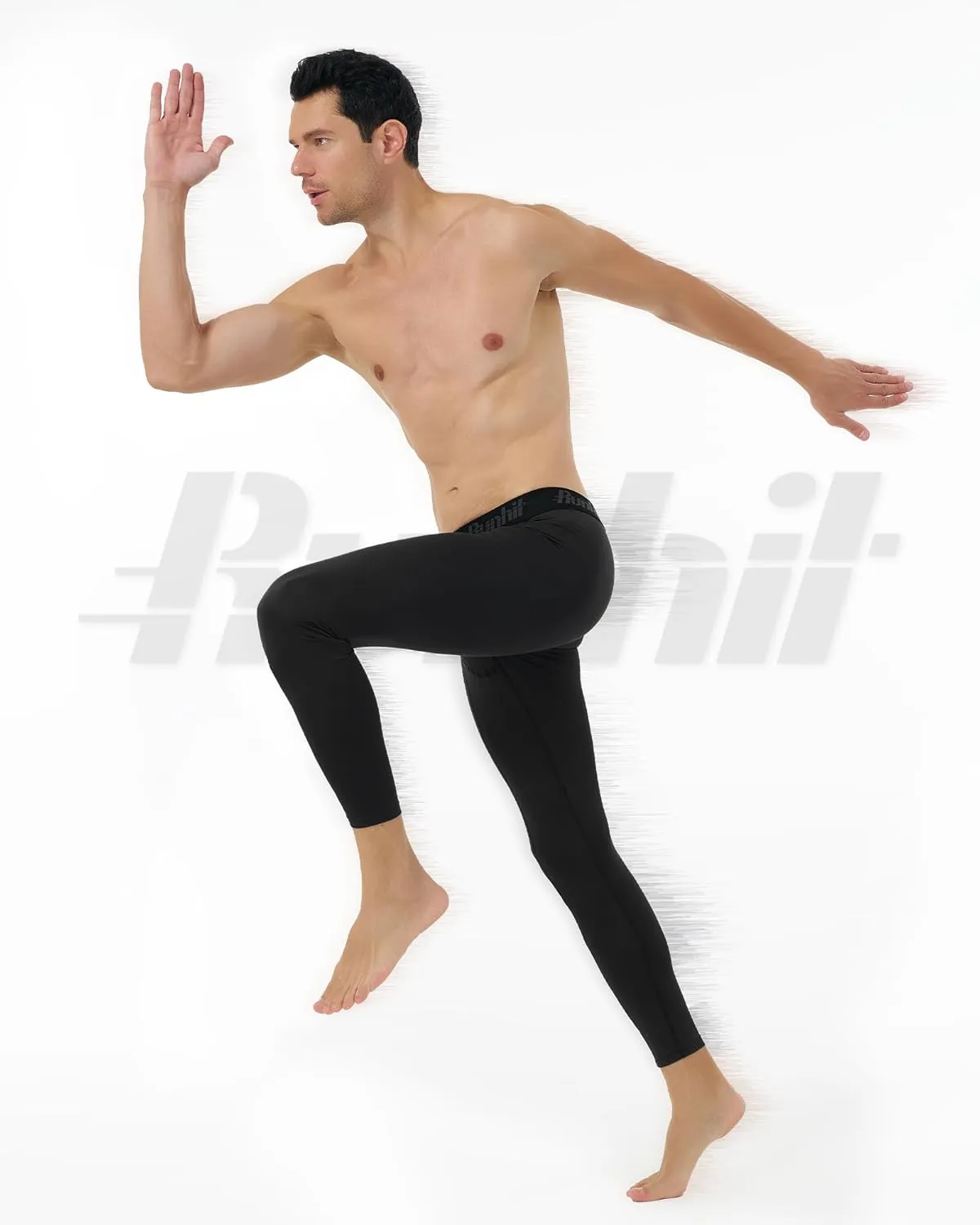 Runhit 3 Pack Compression Pants Men Running Tights Workout Leggings Athletic Base Layer Pants