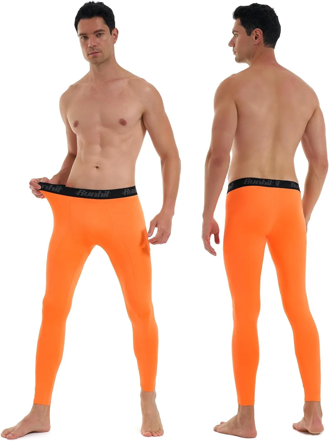 Runhit 3 Pack Compression Pants Men Running Tights Workout Leggings Athletic Base Layer Pants
