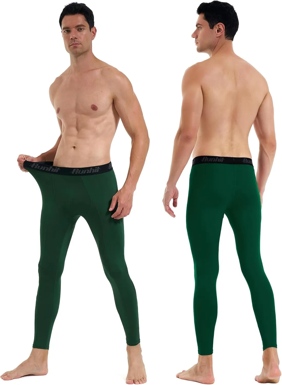 Runhit 3 Pack Compression Pants Men Running Tights Workout Leggings Athletic Base Layer Pants