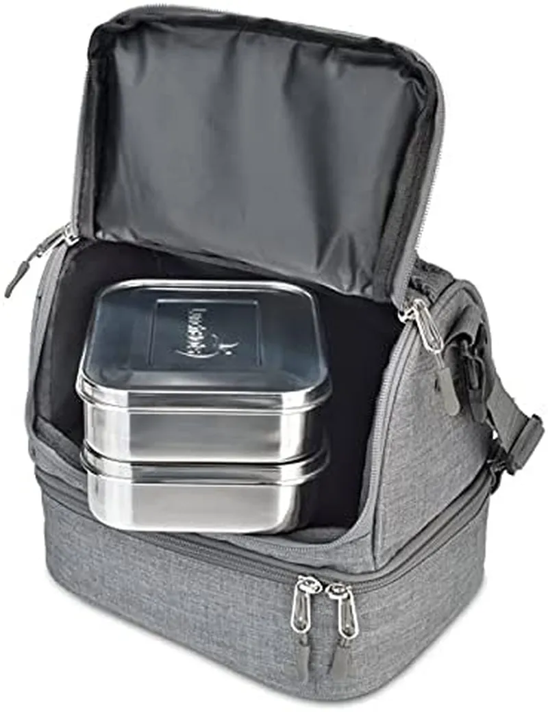 Rynx | Lunchbots Duplex Insulated Lunch Bag - Double Section Design Fits Lunchbots Uno, Duo, Trio, Quad, Rounds, Bento Cinco Perfect - Spacious Thermal Lunch Bag For Kids And Adults - Royal Blue