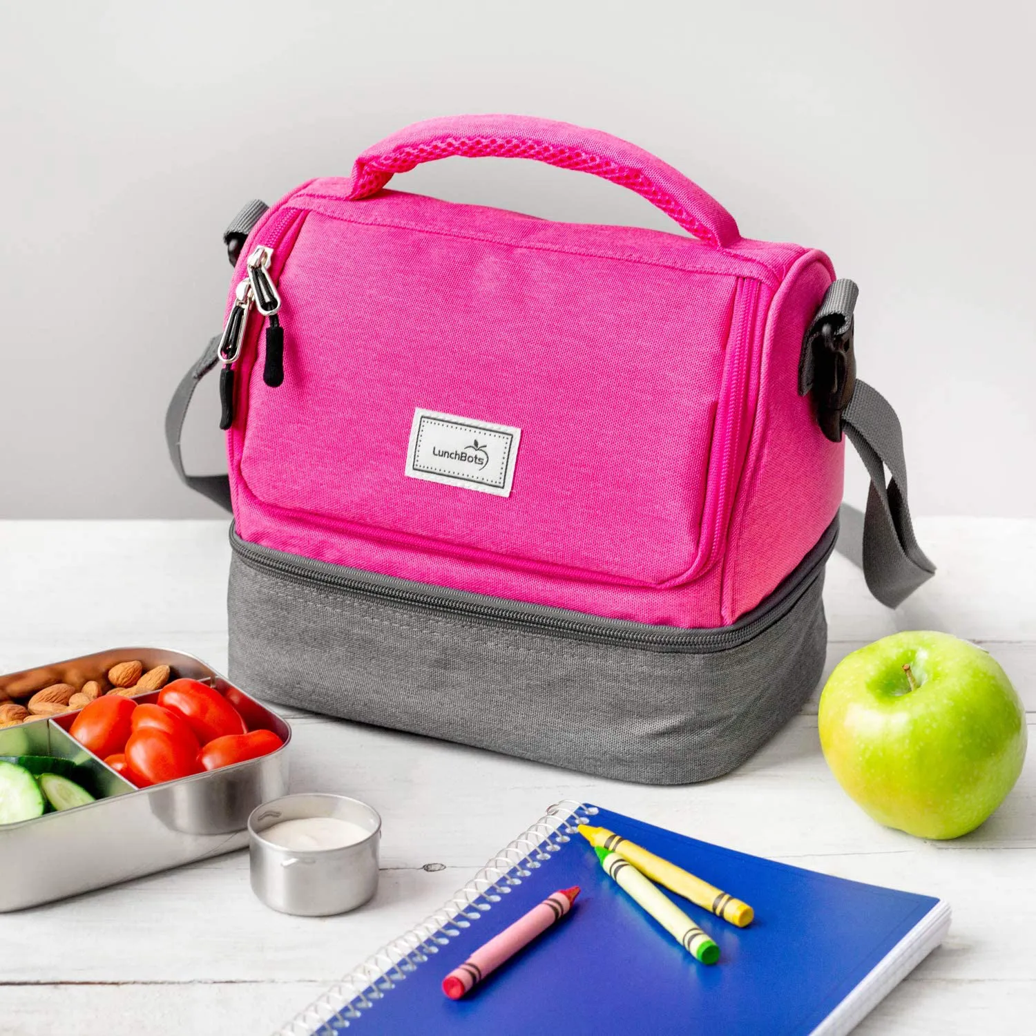 Rynx | Lunchbots Duplex Insulated Lunch Bag - Double Section Design Fits Lunchbots Uno, Duo, Trio, Quad, Rounds, Bento Cinco Perfect - Spacious Thermal Lunch Bag For Kids And Adults - Royal Blue