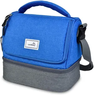 Rynx | Lunchbots Duplex Insulated Lunch Bag - Double Section Design Fits Lunchbots Uno, Duo, Trio, Quad, Rounds, Bento Cinco Perfect - Spacious Thermal Lunch Bag For Kids And Adults - Royal Blue