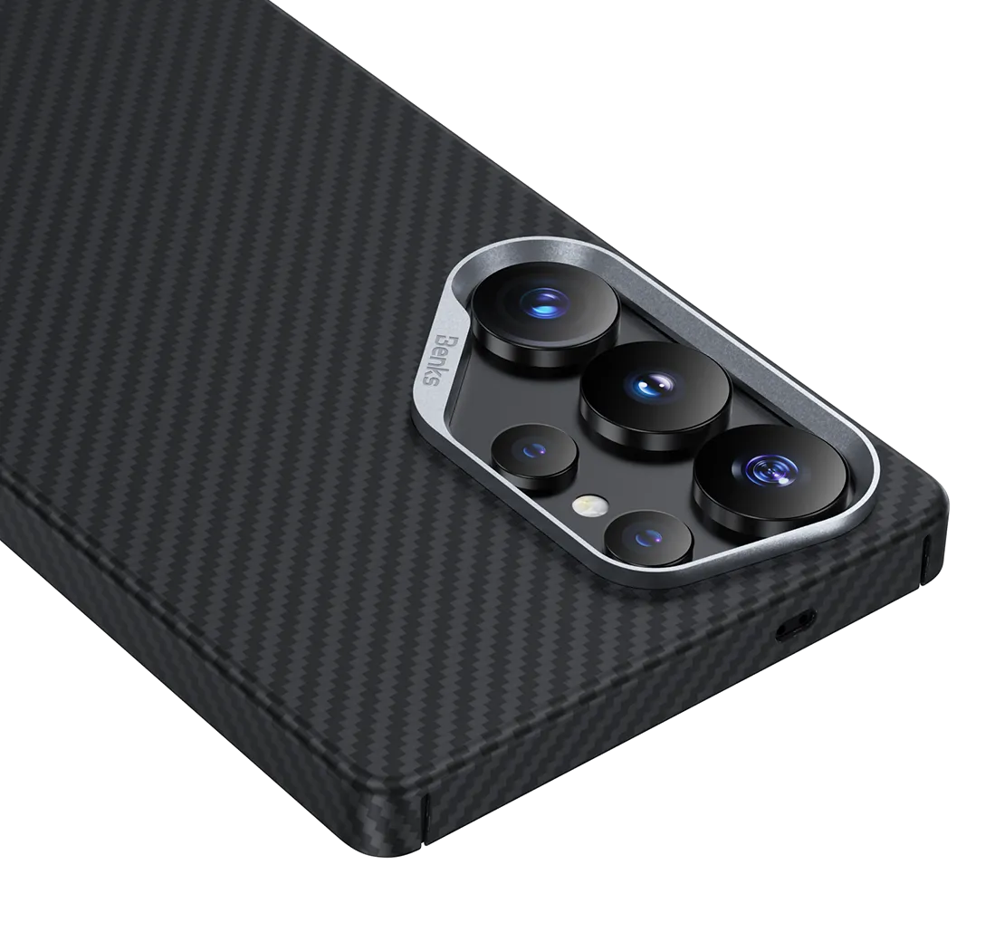 Samsung Galaxy S25 Ultra BENKS Carbon Case, Real Aramid Fiber Thin Case with Magsafe - Black
