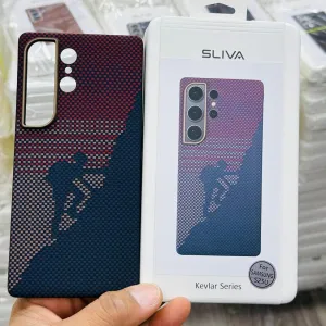 Samsung Galaxy S25 Ultra SLIVA Carbon Case, Real Aramid Carbon Fiber Thin Case - Red
