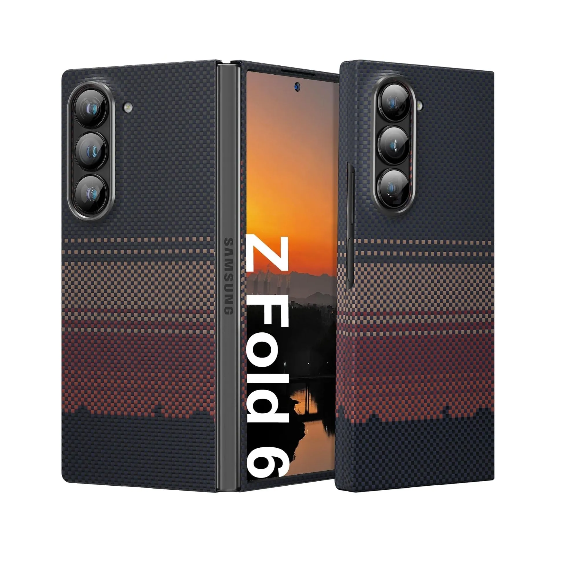 Samsung Galaxy Z Fold6 Carbon Case, SLIVA Real Carbon Aramid Fiber Case 0.5 mm Thin Case