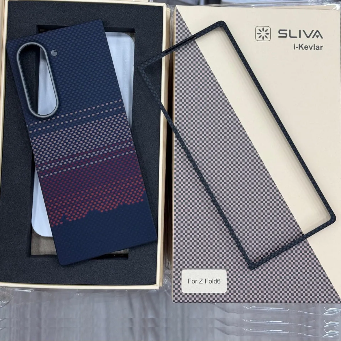 Samsung Galaxy Z Fold6 Carbon Case, SLIVA Real Carbon Aramid Fiber Case 0.5 mm Thin Case