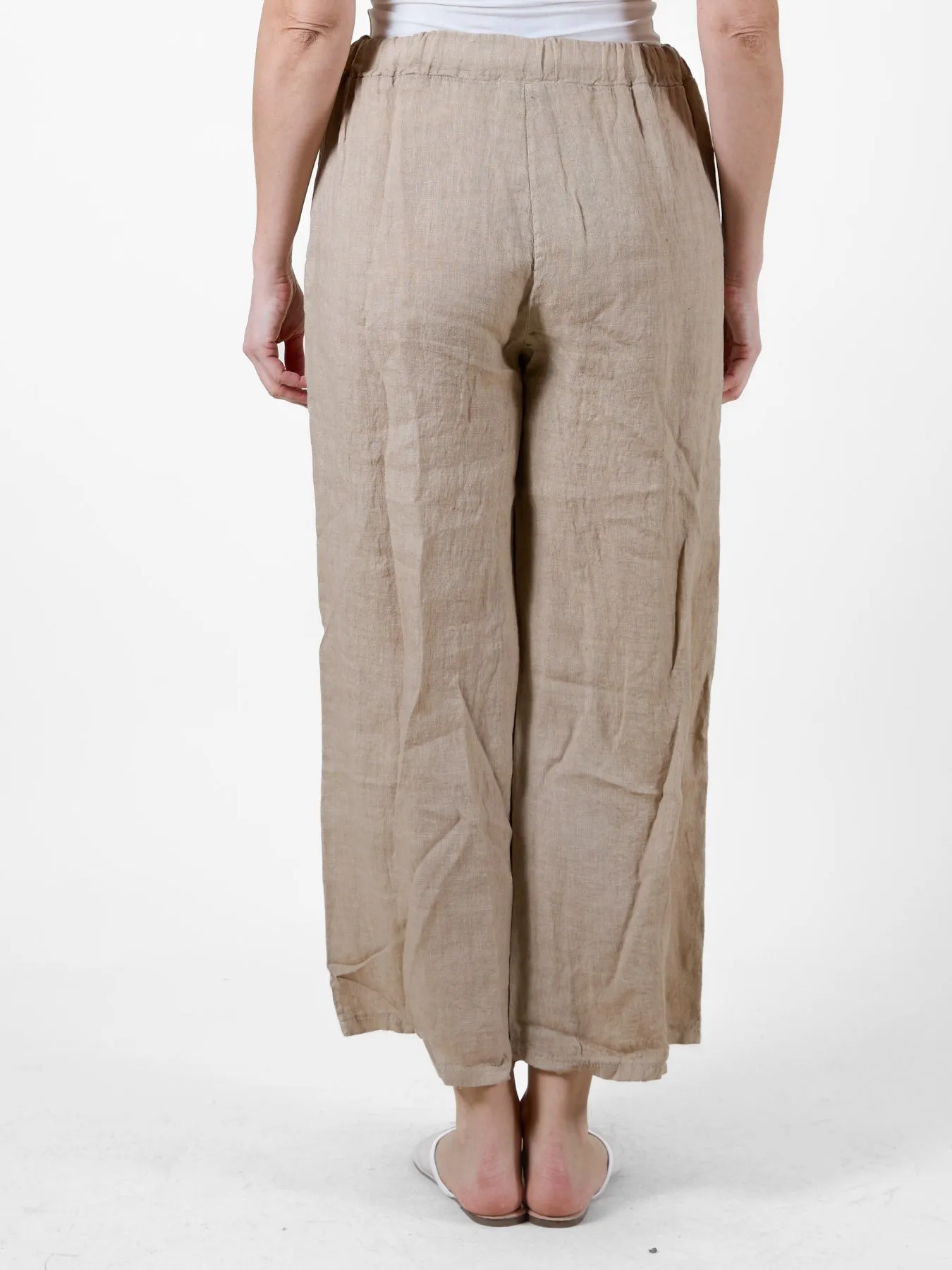 Sand Linen-Style Beach Pants with Drawstring Waist