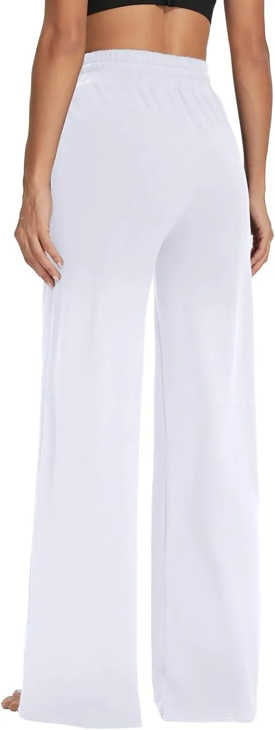 Sarin Mathews Womens Yoga Sweatpants Wide Leg High Waisted Lounge Pajamas Pants Comfy Workout Loose Pants with Pockets