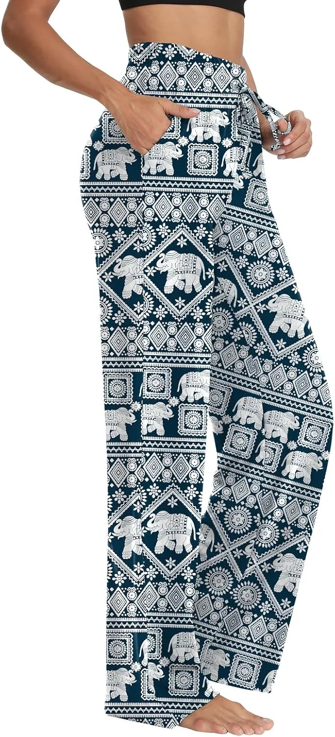 Sarin Mathews Womens Yoga Sweatpants Wide Leg High Waisted Lounge Pajamas Pants Comfy Workout Loose Pants with Pockets