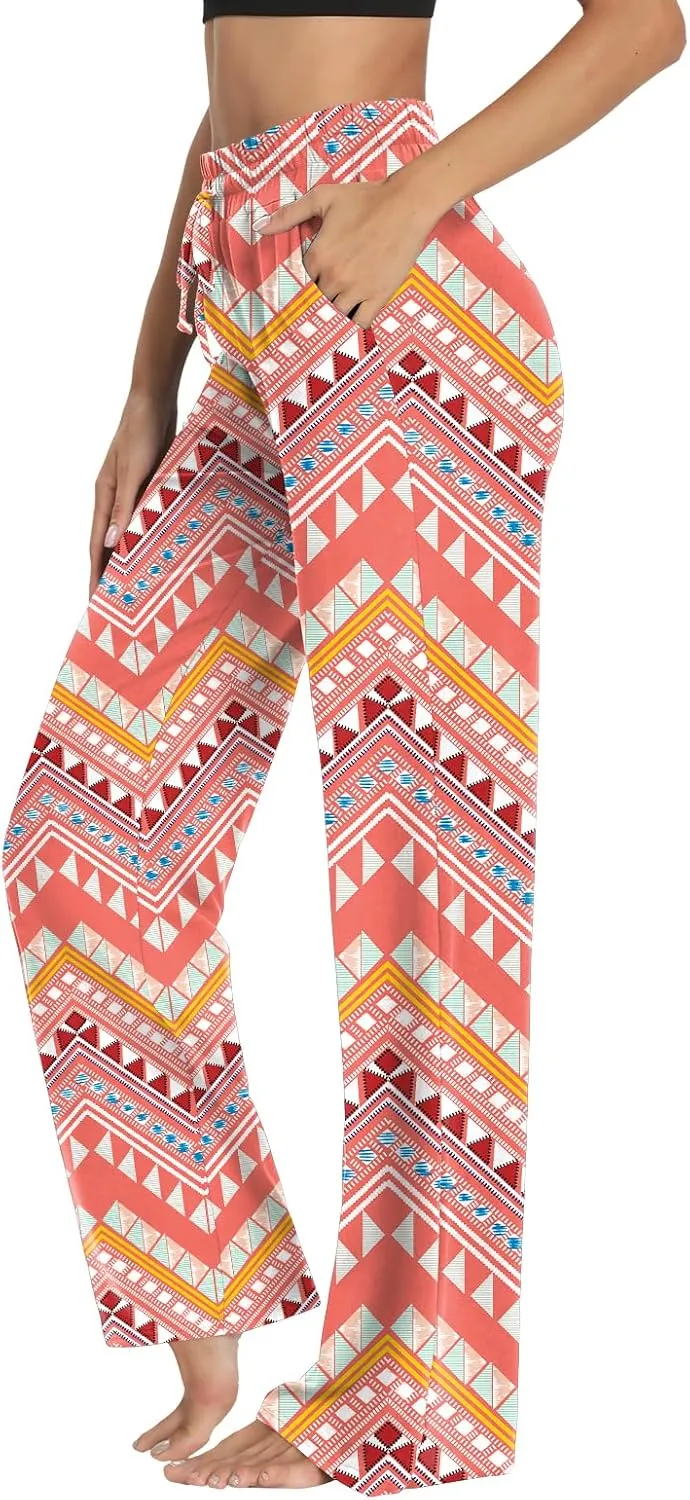 Sarin Mathews Womens Yoga Sweatpants Wide Leg High Waisted Lounge Pajamas Pants Comfy Workout Loose Pants with Pockets