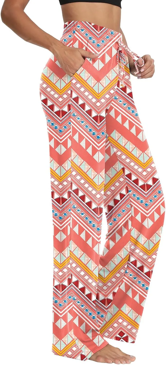 Sarin Mathews Womens Yoga Sweatpants Wide Leg High Waisted Lounge Pajamas Pants Comfy Workout Loose Pants with Pockets
