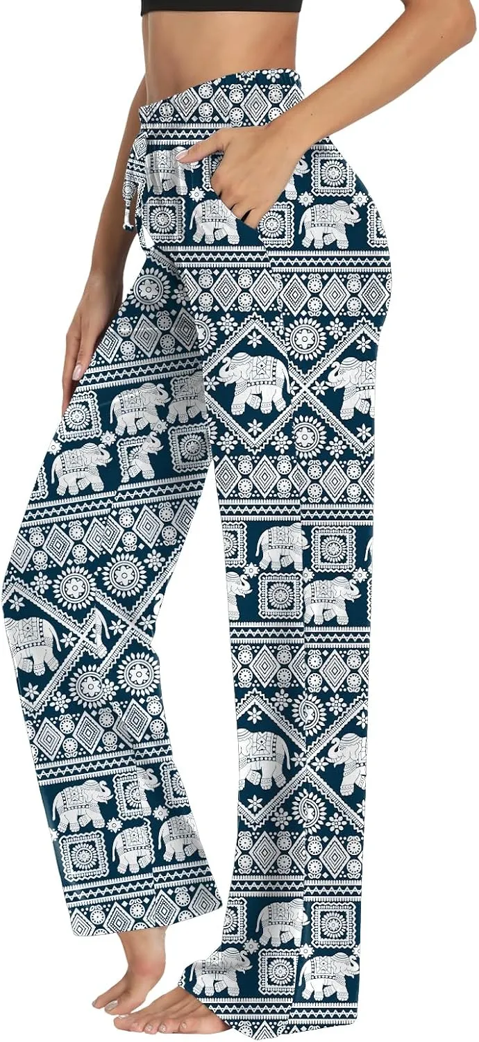 Sarin Mathews Womens Yoga Sweatpants Wide Leg High Waisted Lounge Pajamas Pants Comfy Workout Loose Pants with Pockets
