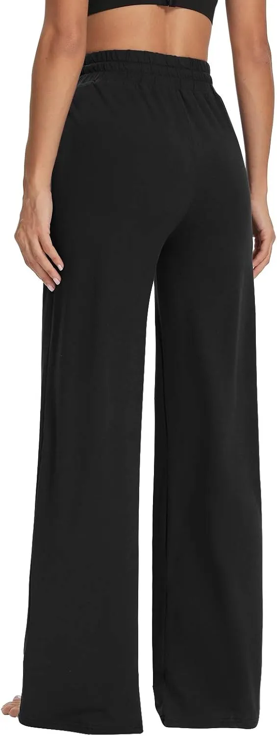 Sarin Mathews Womens Yoga Sweatpants Wide Leg High Waisted Lounge Pajamas Pants Comfy Workout Loose Pants with Pockets