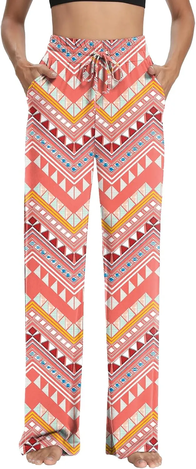 Sarin Mathews Womens Yoga Sweatpants Wide Leg High Waisted Lounge Pajamas Pants Comfy Workout Loose Pants with Pockets