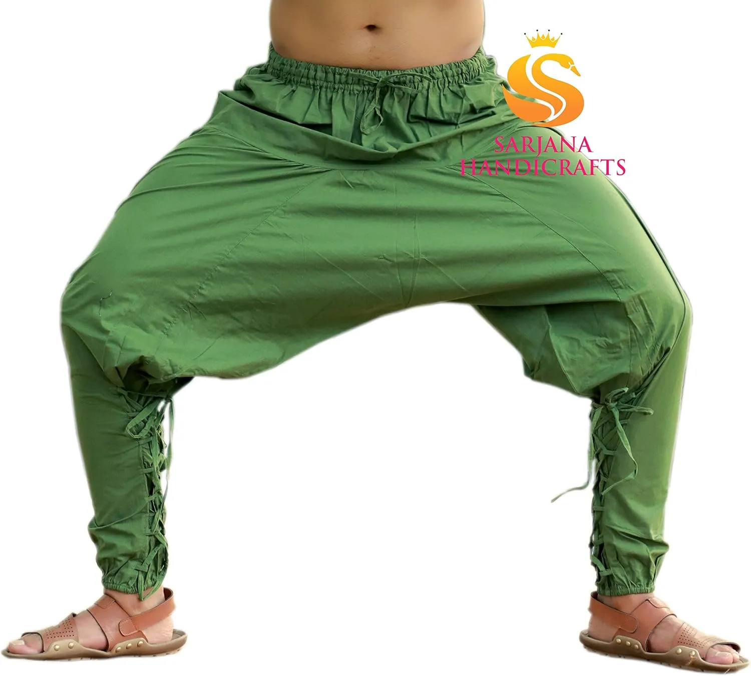 SARJANA HANDICRAFTS Mens Womens Cotton Churidar Pockets Harem Pants Yoga Pajama Ethnic Trouser