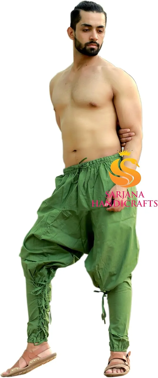 SARJANA HANDICRAFTS Mens Womens Cotton Churidar Pockets Harem Pants Yoga Pajama Ethnic Trouser