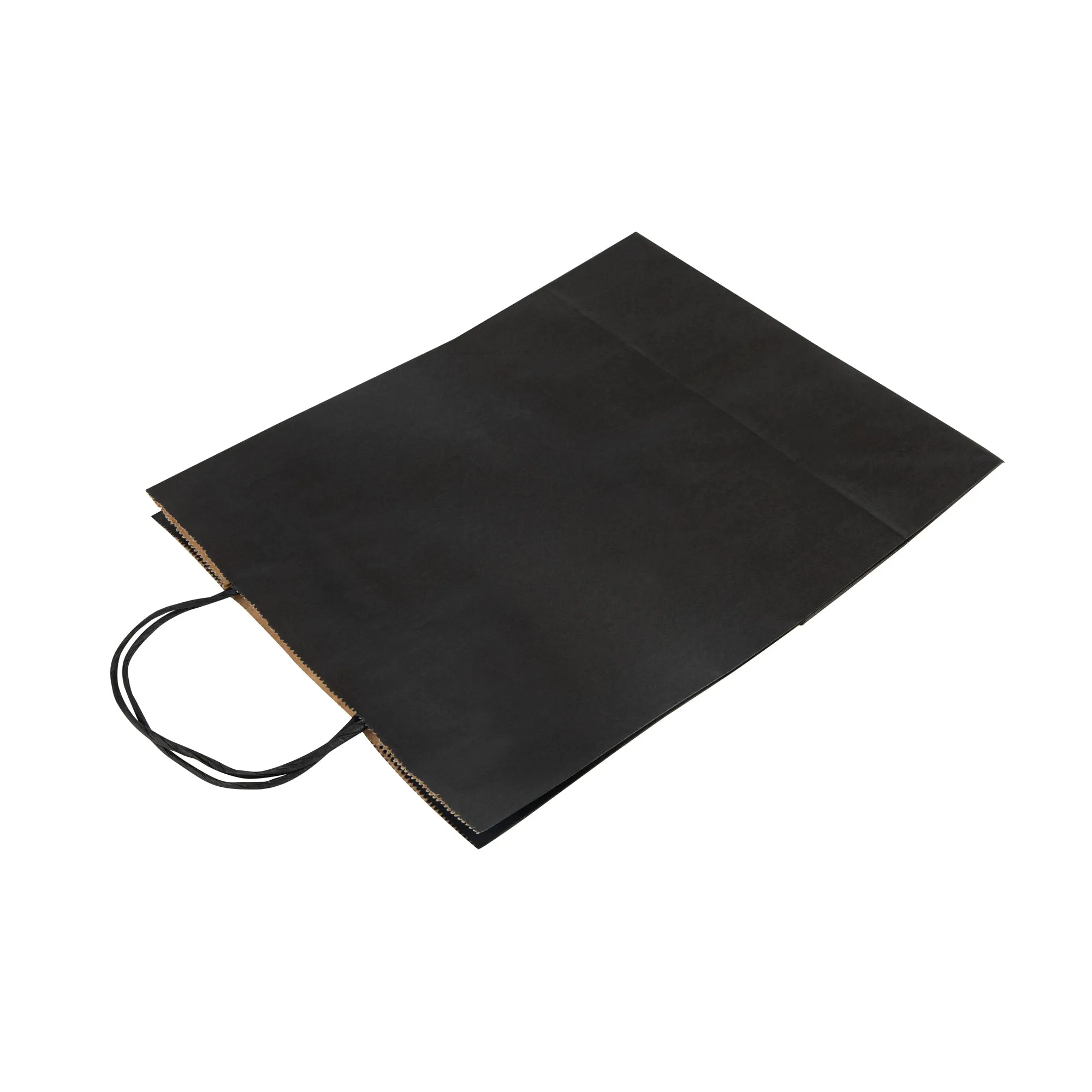 Saving Nature Black Paper Retail Bag - with Handles - 10 1/4" x 5 1/2" x 12 1/2" - 100 count box