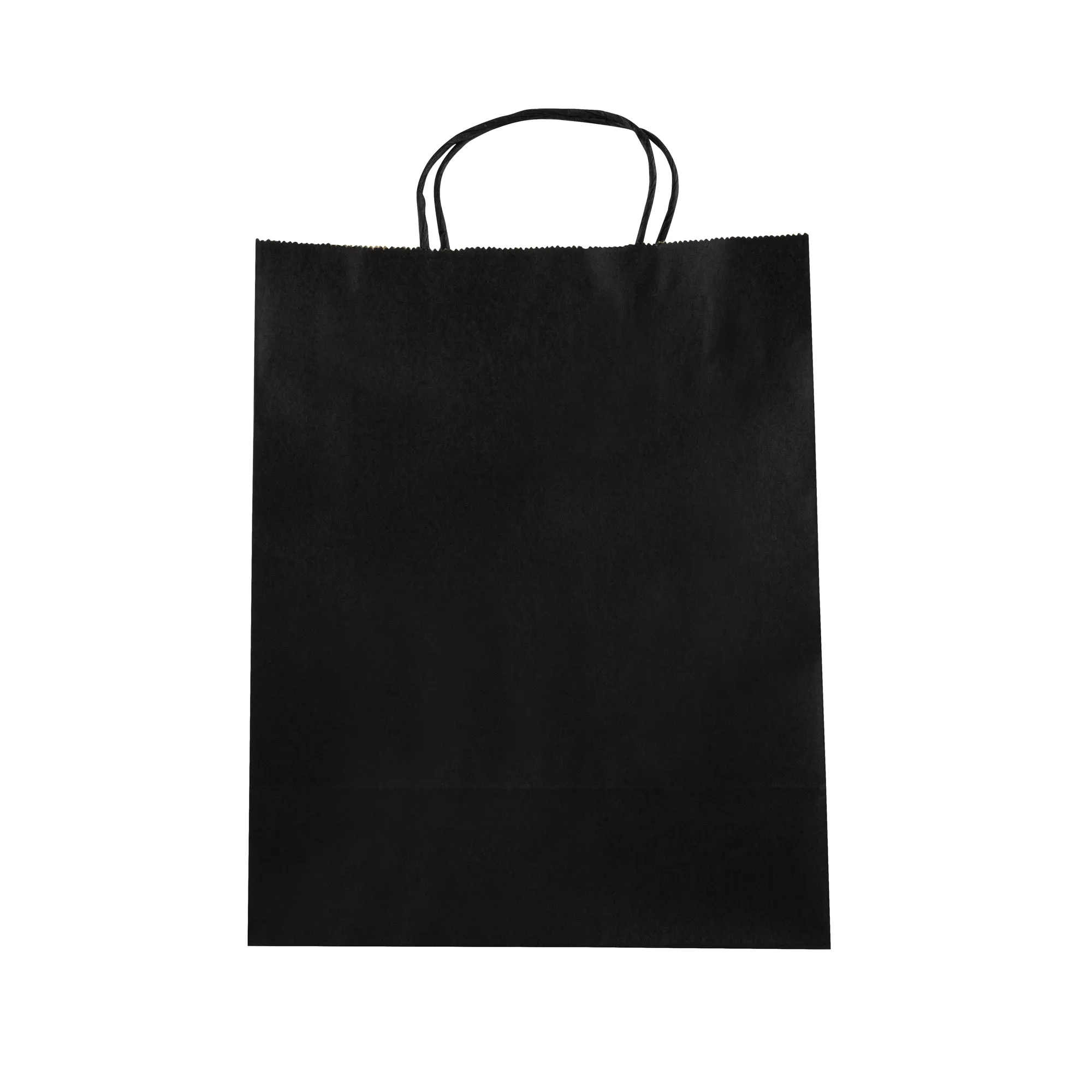 Saving Nature Black Paper Retail Bag - with Handles - 10 1/4" x 5 1/2" x 12 1/2" - 100 count box