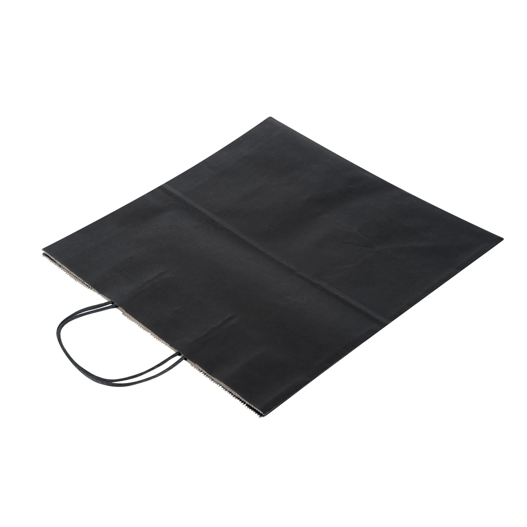 Saving Nature Black Paper Retail Bag - with Handles - 12 1/2" x 6 1/4" x 12 1/4" - 100 count box