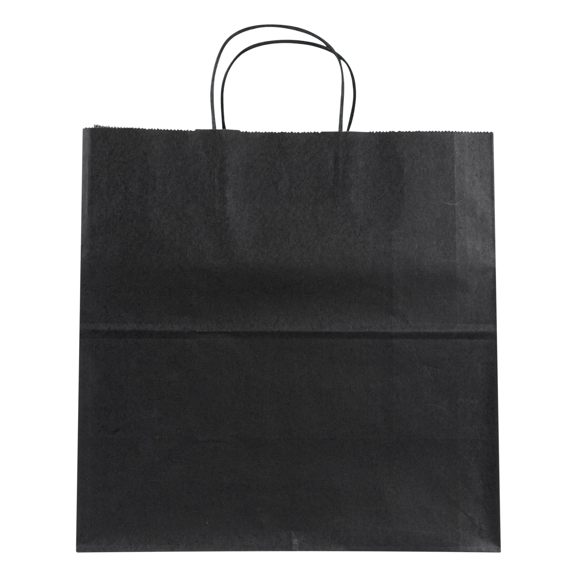 Saving Nature Black Paper Retail Bag - with Handles - 12 1/2" x 6 1/4" x 12 1/4" - 100 count box