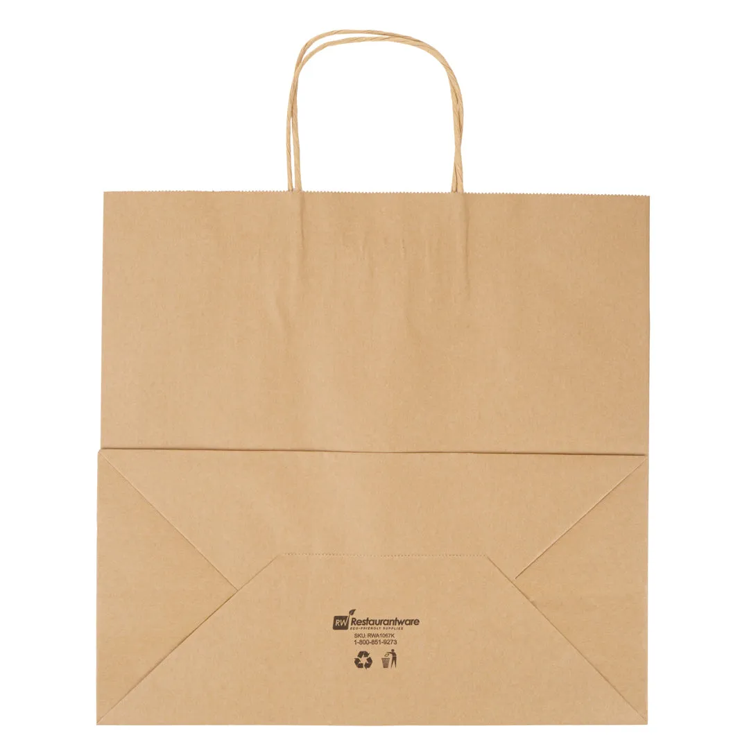 Saving Nature Kraft Paper Retail Bag - with Handles - 12 1/2" x 6 1/4" x 12 1/4" - 100 count box