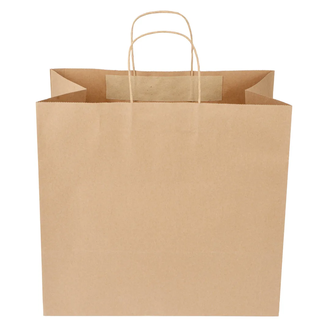 Saving Nature Kraft Paper Retail Bag - with Handles - 14 1/4" x 8 1/4" x 13 1/4" - 100 count box