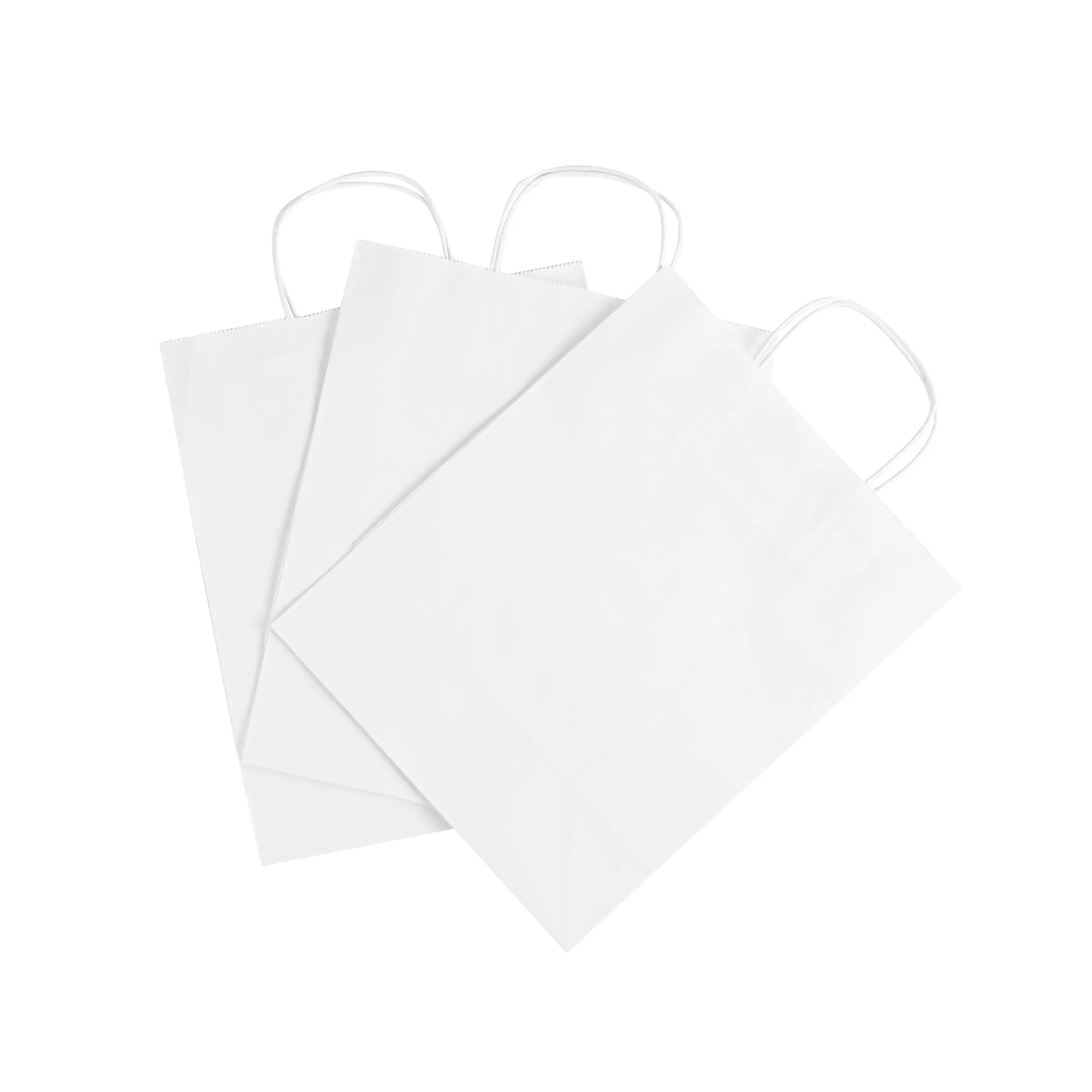 Saving Nature White Paper Retail Bag - with Handles - 10 1/4" x 5 1/2" x 12 1/2" - 100 count box