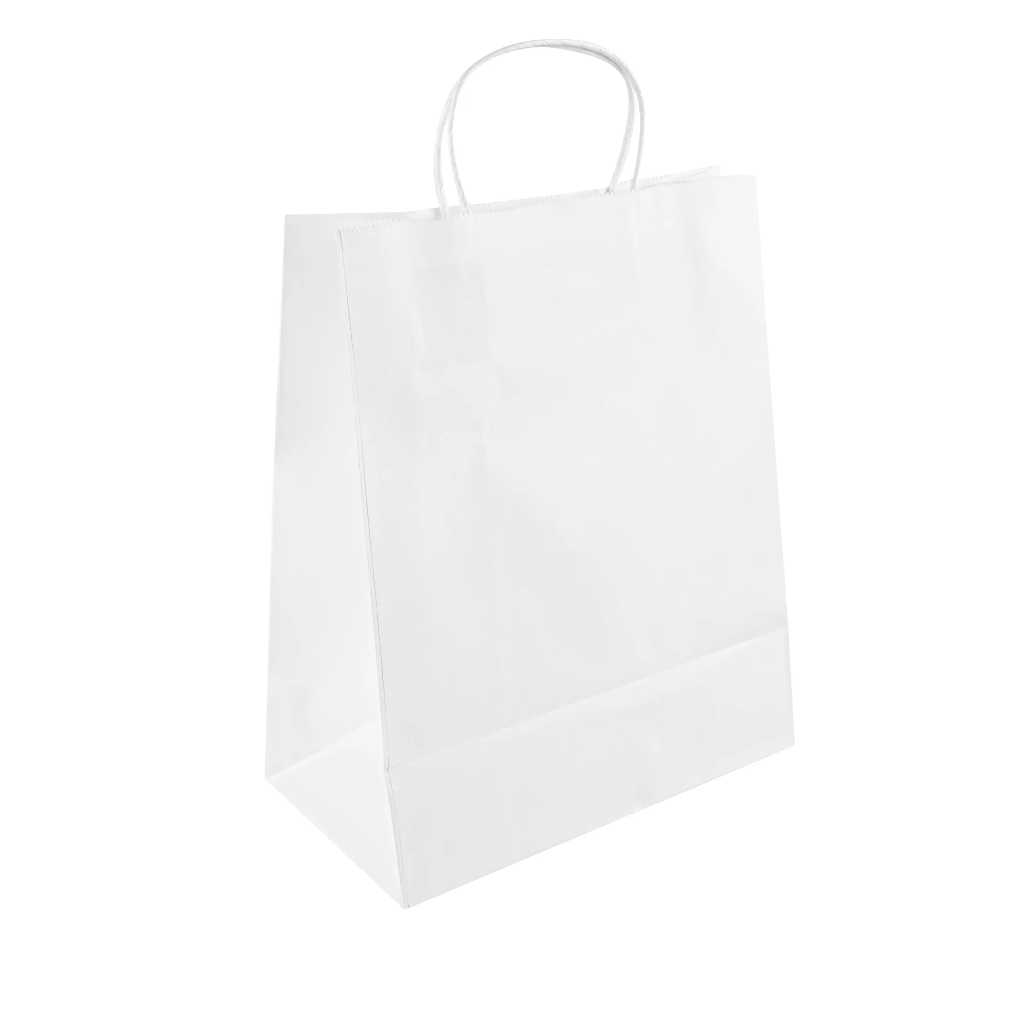 Saving Nature White Paper Retail Bag - with Handles - 10 1/4" x 5 1/2" x 12 1/2" - 100 count box