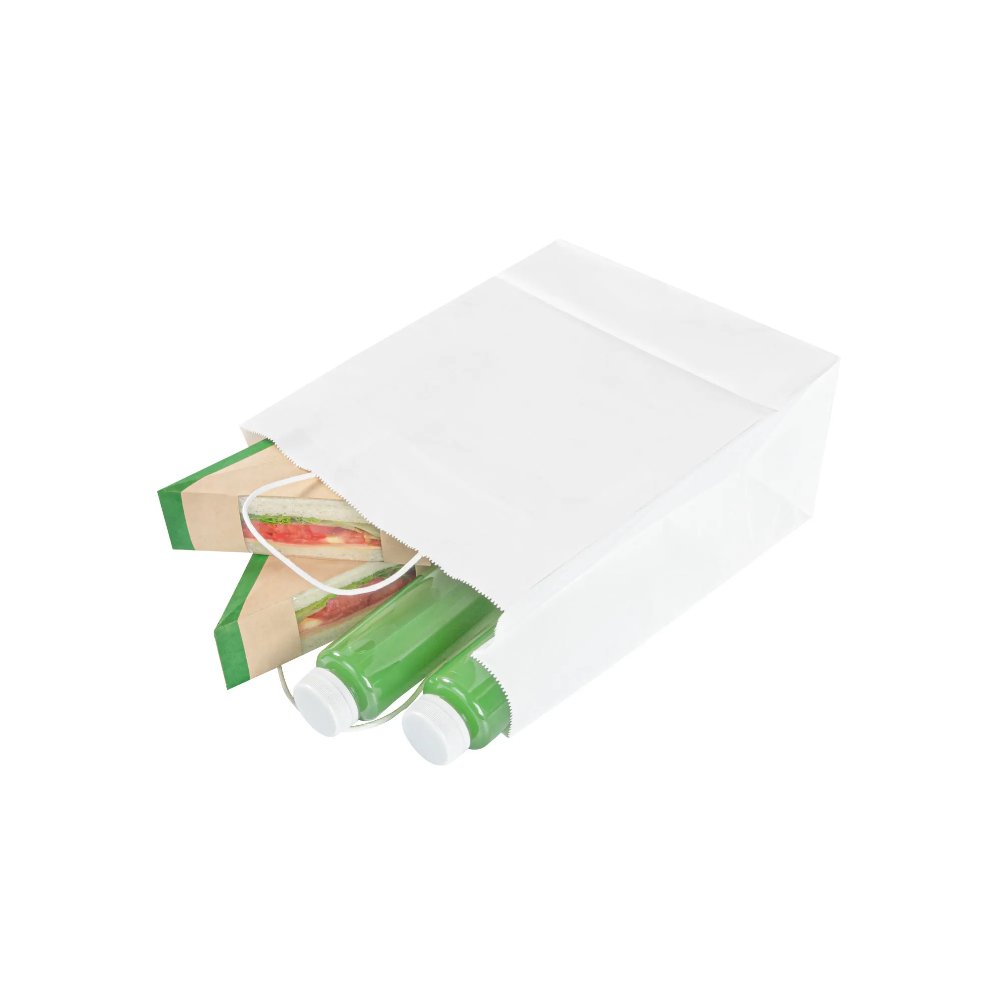 Saving Nature White Paper Retail Bag - with Handles - 10 1/4" x 5 1/2" x 12 1/2" - 100 count box