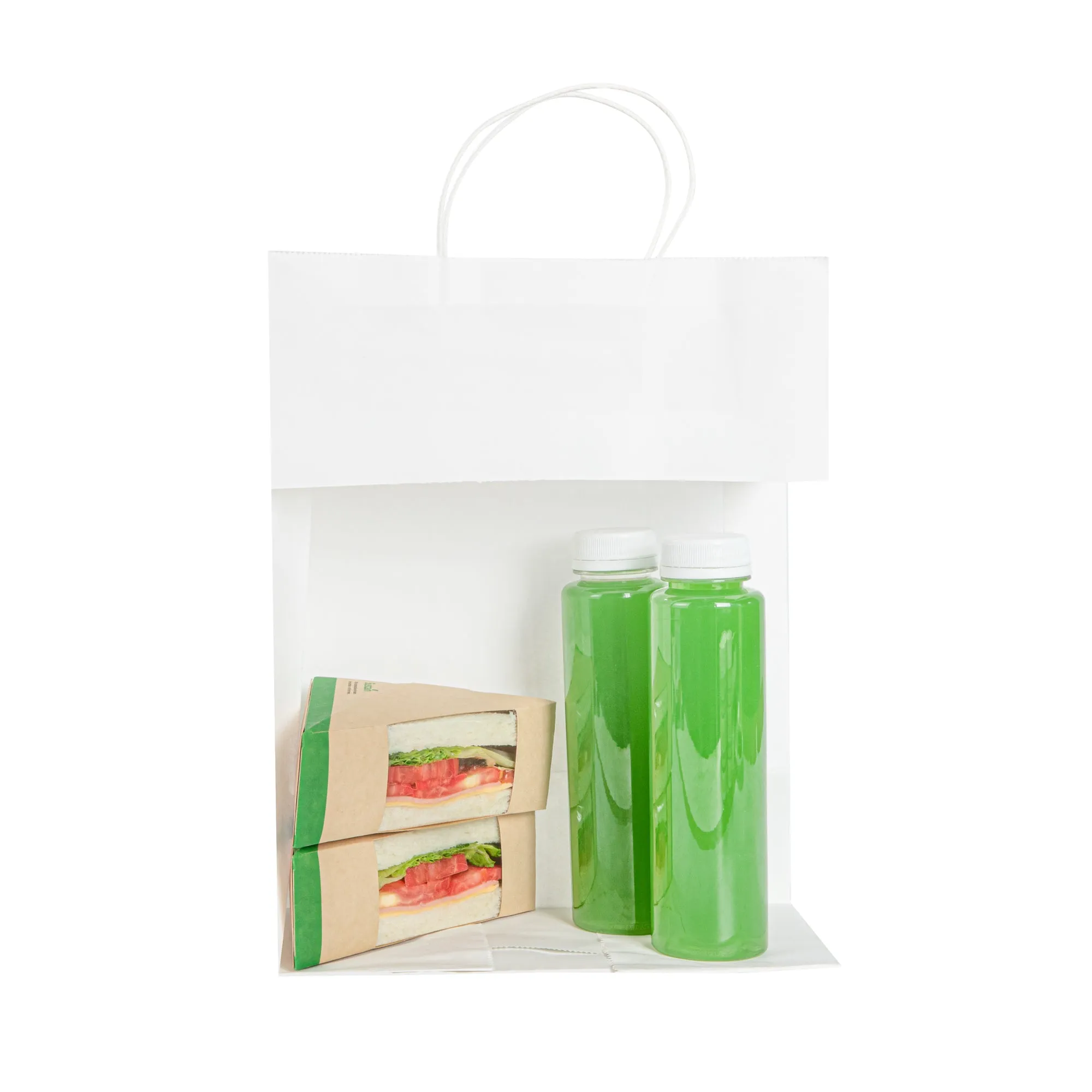 Saving Nature White Paper Retail Bag - with Handles - 10 1/4" x 5 1/2" x 12 1/2" - 100 count box