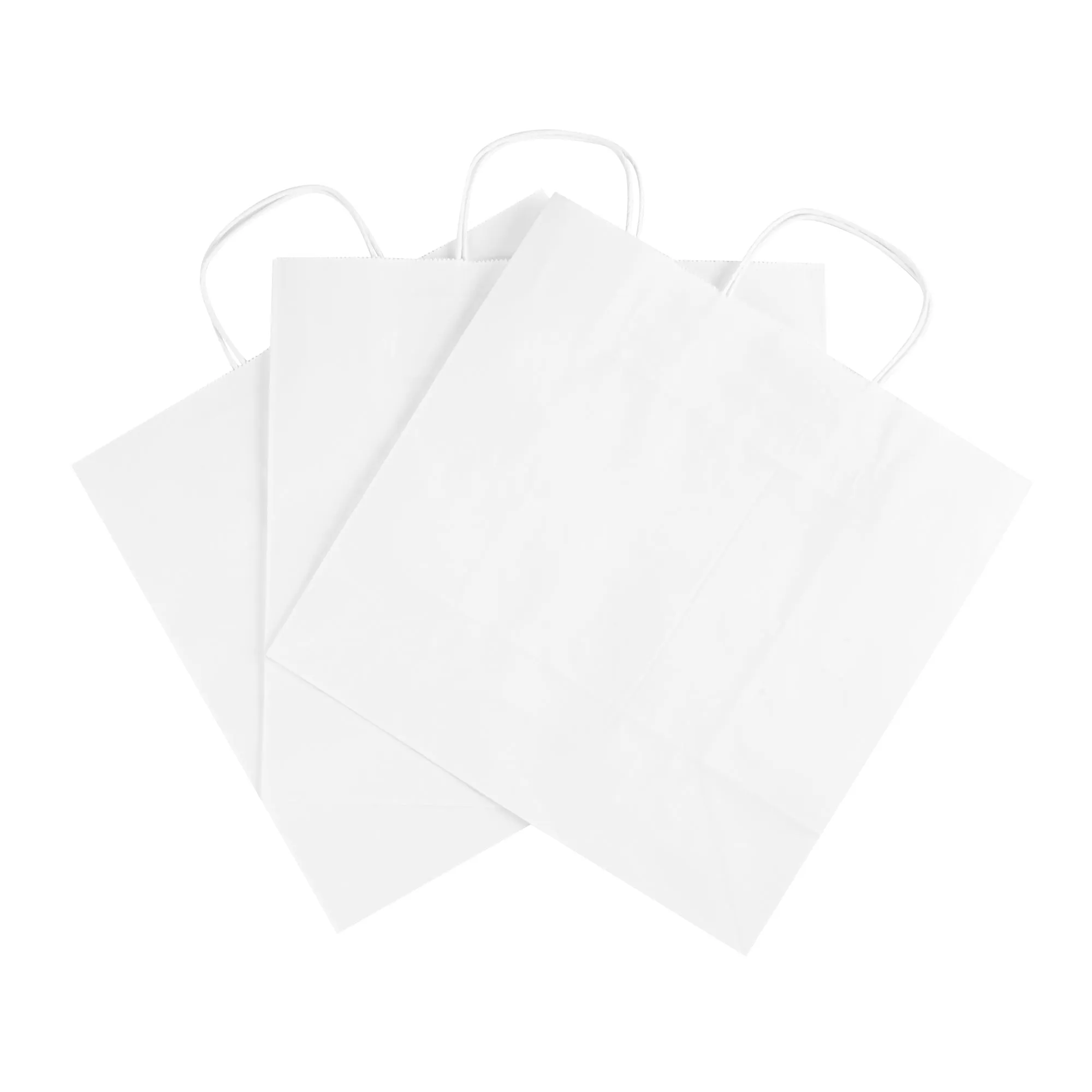Saving Nature White Paper Retail Bag - with Handles - 12 1/2" x 6 1/4" x 12 1/4" - 100 count box
