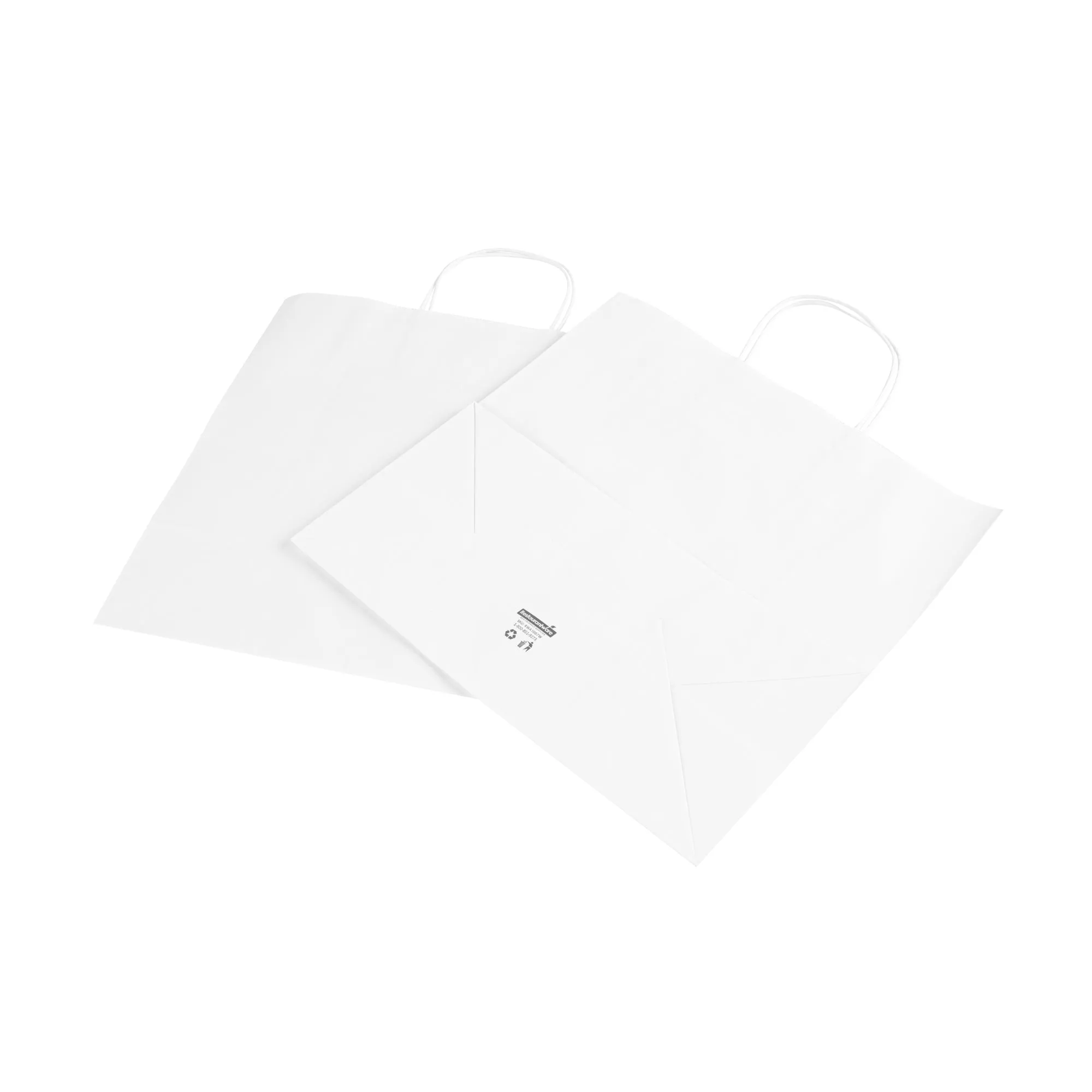Saving Nature White Paper Retail Bag - with Handles - 12 1/2" x 6 1/4" x 12 1/4" - 100 count box