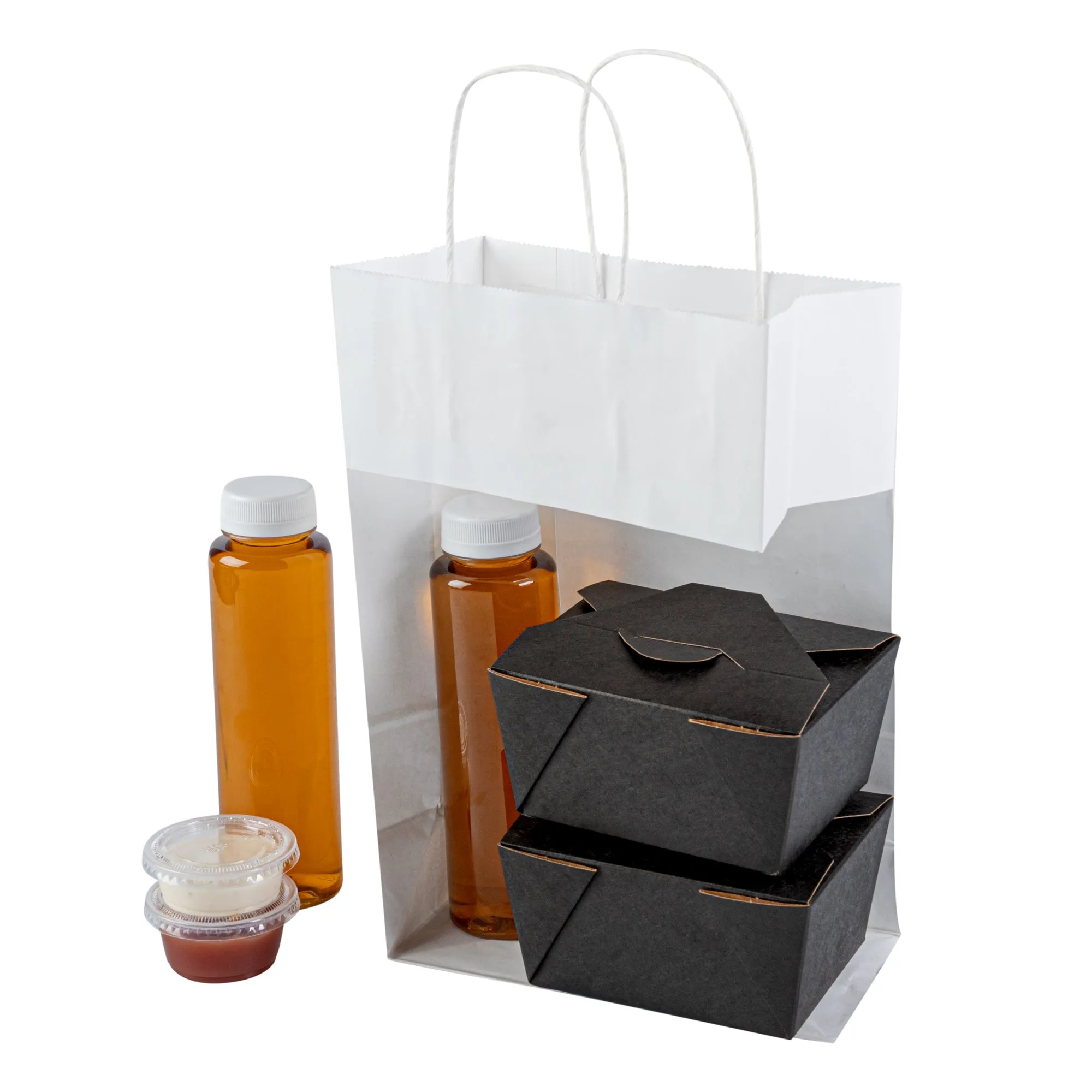 Saving Nature White Paper Retail Bag - with Handles - 7 3/4" x 4" x 11 1/2" - 100 count box
