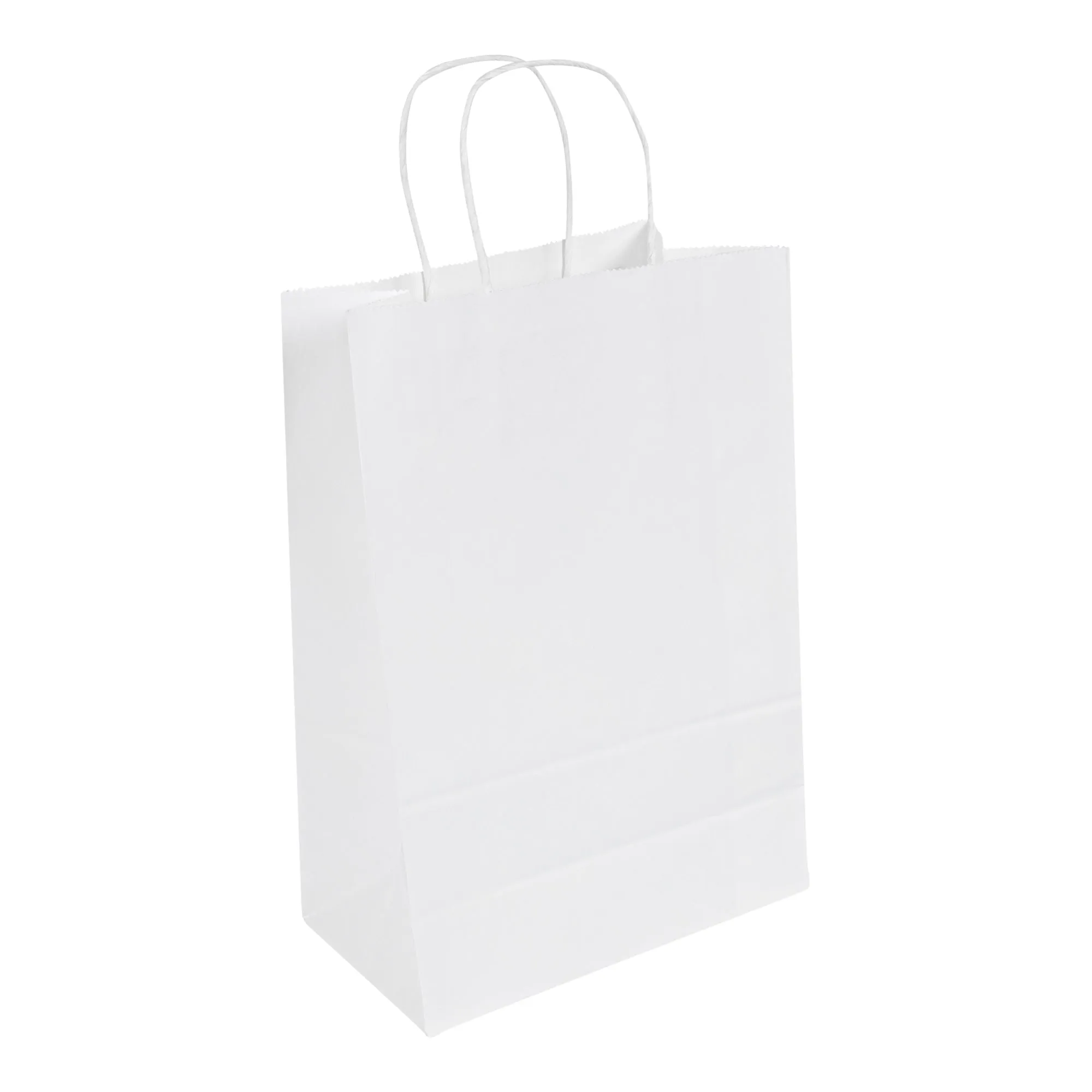 Saving Nature White Paper Retail Bag - with Handles - 7 3/4" x 4" x 11 1/2" - 100 count box