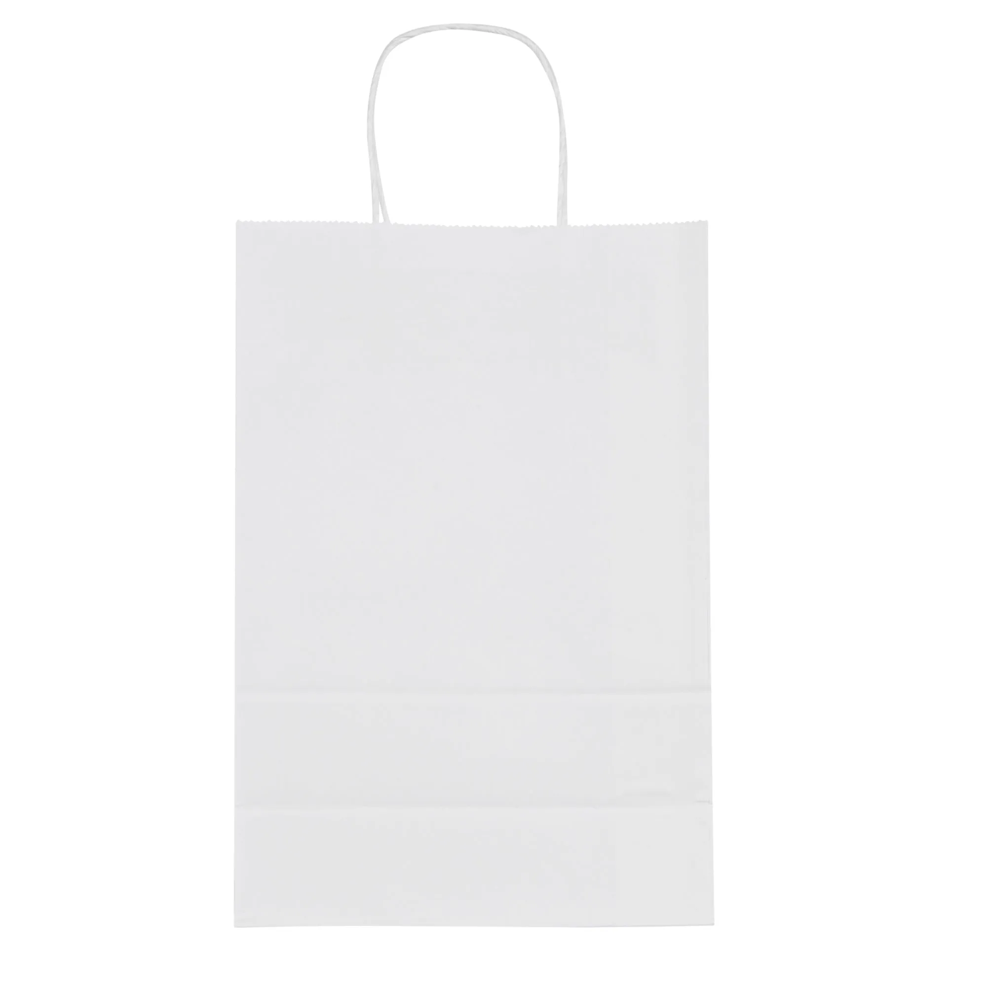 Saving Nature White Paper Retail Bag - with Handles - 7 3/4" x 4" x 11 1/2" - 100 count box