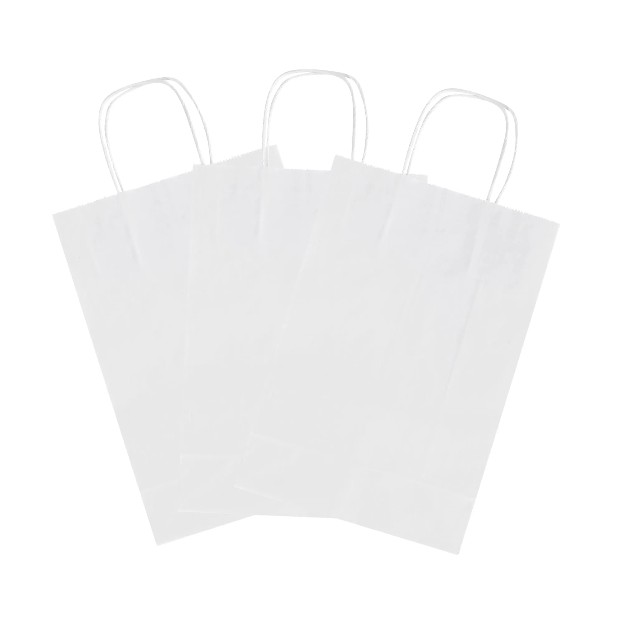 Saving Nature White Paper Retail Bag - with Handles - 7 3/4" x 4" x 11 1/2" - 100 count box