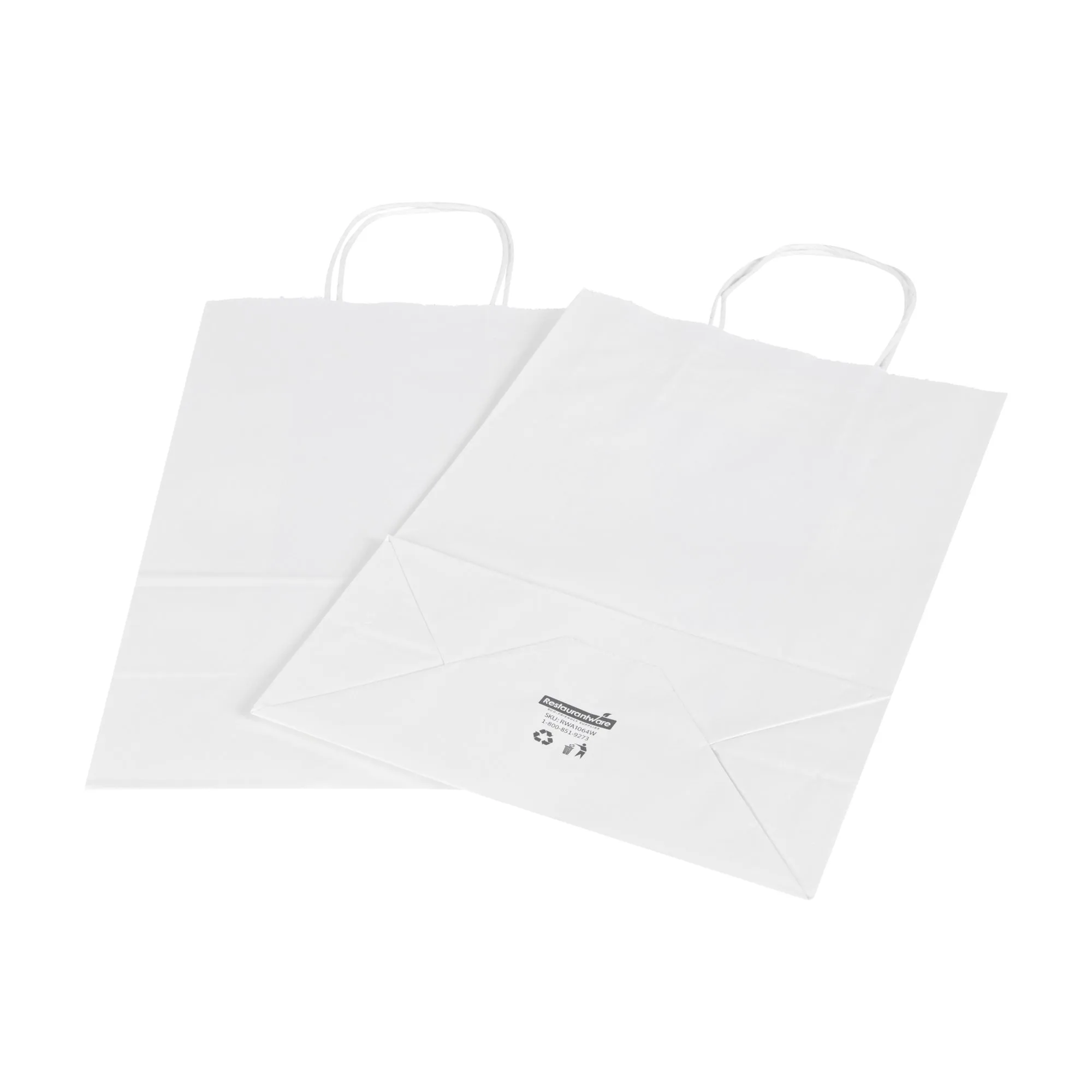 Saving Nature White Paper Retail Bag - with Handles - 7 3/4" x 4" x 11 1/2" - 100 count box